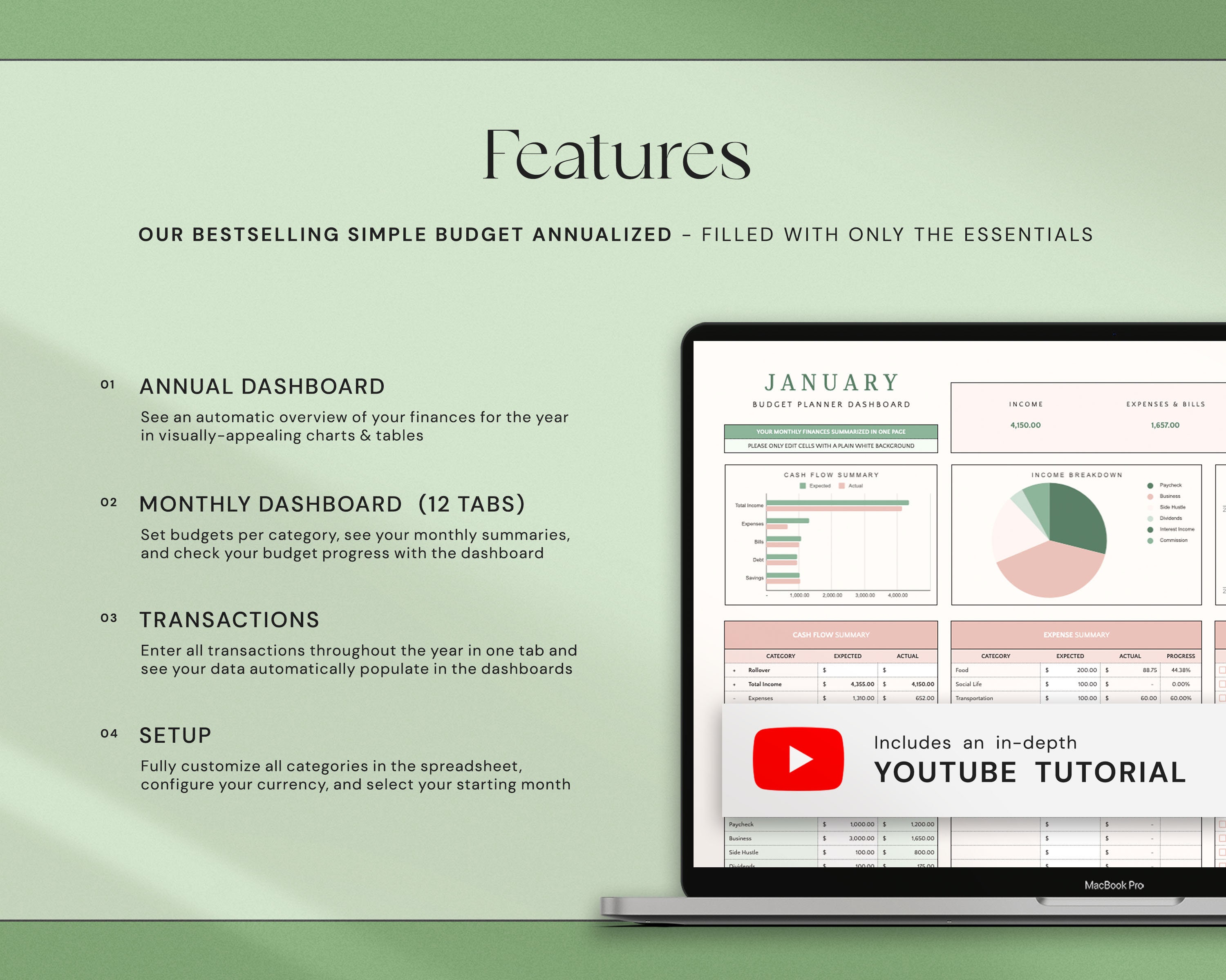 Annual Budget Spreadsheet Google Sheets Budget Planner Excel Monthly ...