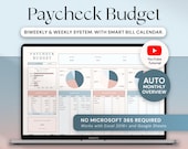 Paycheck Budget Spreadsheet Google Sheets Budget Template Excel Budget Tracker, Paycheck by Paycheck Weekly Budget Planner Biweekly Budget