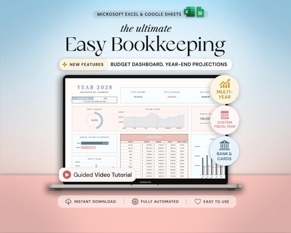 Small Business Bookkeeping Template Excel Bookkeeping Spreadsheet Business Expense Tracker Sales Tracker Accounting Template Income Tracker