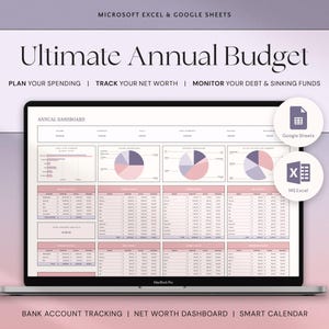 Google Sheets Annual Budget Spreadsheet Planner Excel Budget, Yearly Budget Planner, Financial Planner Budget Template Excel Monthly Budget