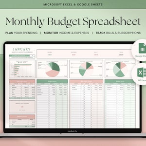 Excel Monthly Budget Template Google Sheets Budget Planner Template Finance Tracker Budget Spreadsheet Financial Planner Expense Tracker