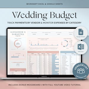 Wedding Budget Spreadsheet Wedding Planner Google Sheets Excel Wedding Expense Tracker Destination Wedding Finance Bridal Budget Template