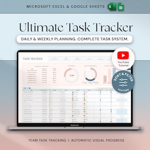 Task Tracker Spreadsheet Google Sheets Excel To Do List Template Task Manager Time Blocking Eisenhower Matrix Kanban Board Work Productivity