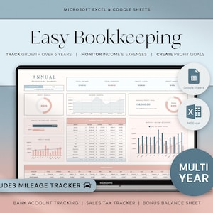 Small Business Bookkeeping Template Excel Bookkeeping Spreadsheet Business Expense Tracker Sales Tracker Accounting Template Income Tracker