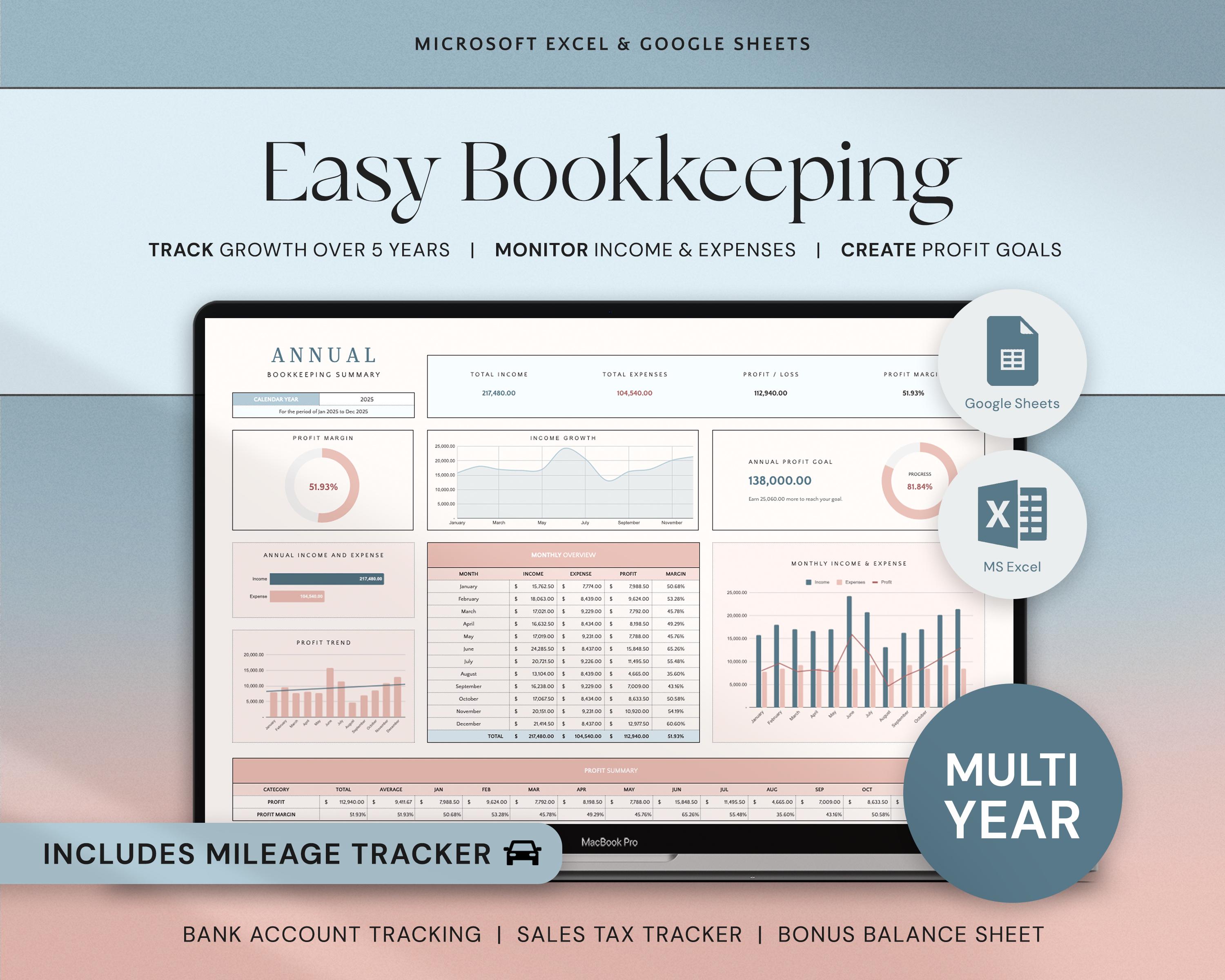 Small Business Bookkeeping Template Excel Bookkeeping Spreadsheet Business Expense Tracker Sales Tracker Accounting Template Income Tracker