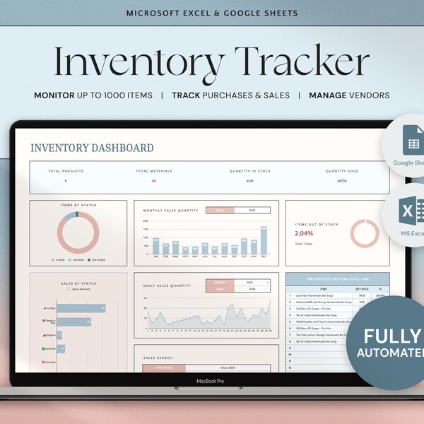 Business Inventory Tracker Excel Etsy