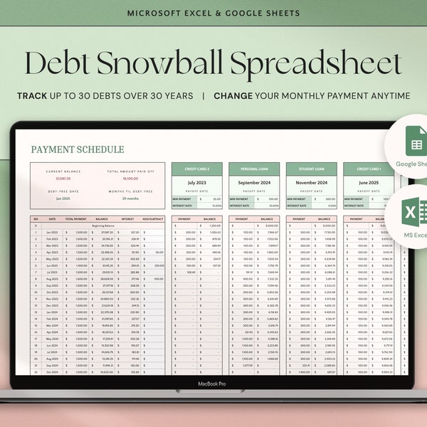 Debt Snowball Excel Spreadsheet Google Sheets Debt Payoff Tracker Excel Debt Snowball Calculator Student Loan Payoff House Debt Payoff Chart