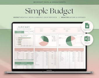 Planista budżetu Arkusze Google Arkusz kalkulacyjny budżetu miesięcznego Excel Szablon budżetu tygodniowych wypłat Dwutygodniowe budżetowanie według śledzenia wydatków z wypłat