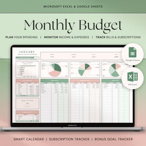 Excel Monthly Budget Template Google Sheets Budget Planner Template Finance Tracker Budget Spreadsheet Financial Planner Expense Tracker