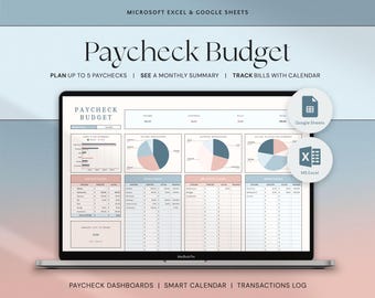 Paycheck Budget Spreadsheet Google Sheets Budget Template Excel Budget Tracker, Paycheck by Paycheck Weekly Budget Planner Biweekly Budget