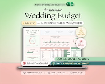Wedding Budget Wedding Planner Spreadsheet Google Sheets Budget Excel Wedding Finance Tracker Wedding Cost Tracking Expenses Bride Budget