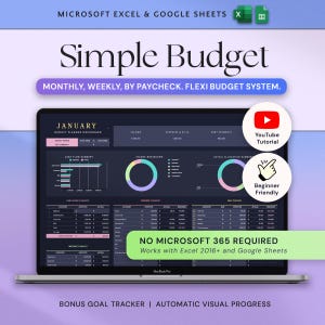 Budget Planner Excel Google Sheets Budget Spreadsheet Monthly Paycheck Budget Tracker Weekly Expense Budgeting Finance Spreadsheet Dark Mode