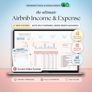 Airbnb Template Income and Expense Spreadsheet Airbnb Host Template Vacation Rental Property Management Vrbo Airbnb Bundle Profit and Loss