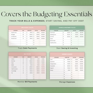 Budget Planner Google Sheets Monthly Budget Spreadsheet Excel Weekly Paycheck Budget Template Biweekly Budgeting by Paycheck Expense Tracker image 4