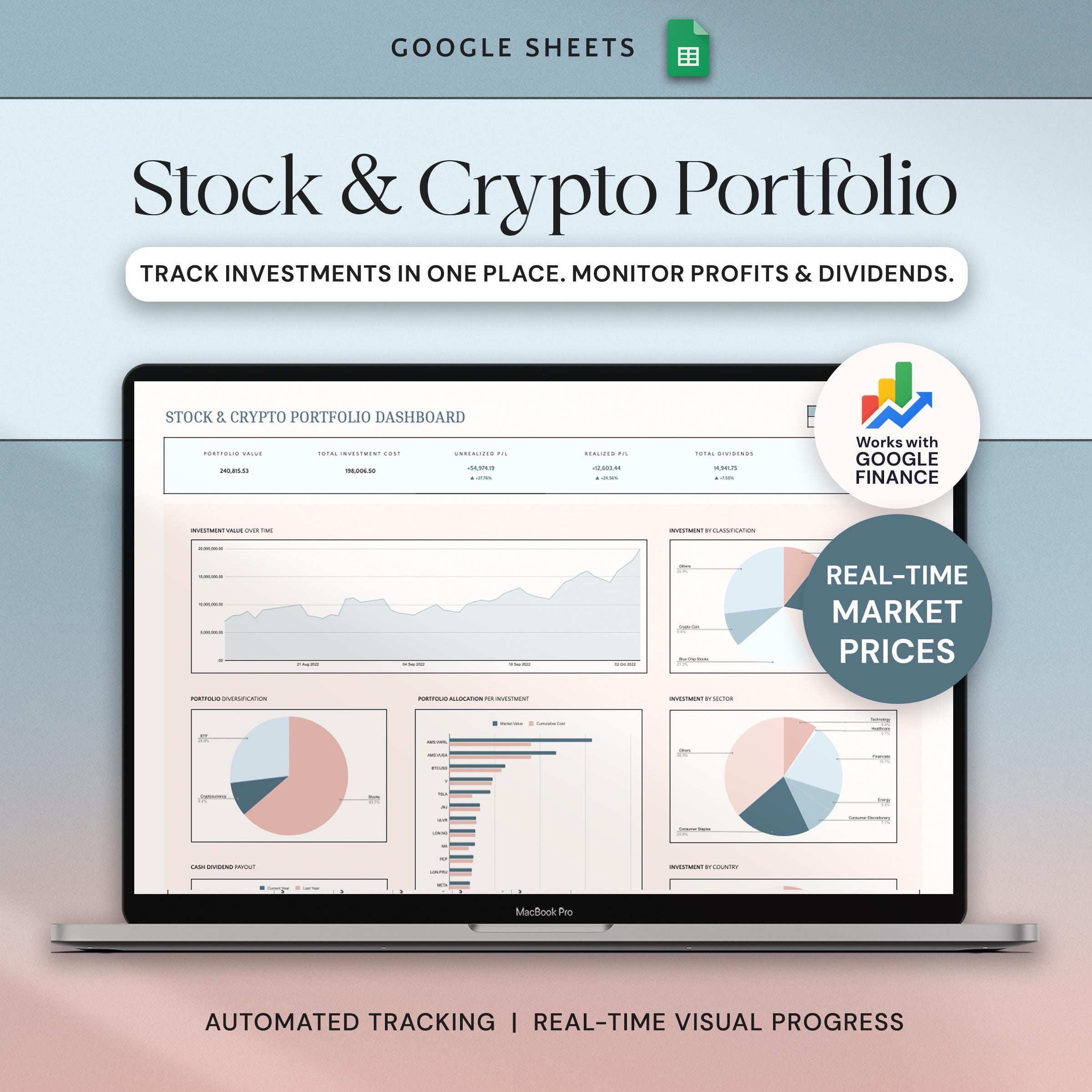 Investment Tracker Stock Portfolio Spreadsheet Google Sheets Trading ...