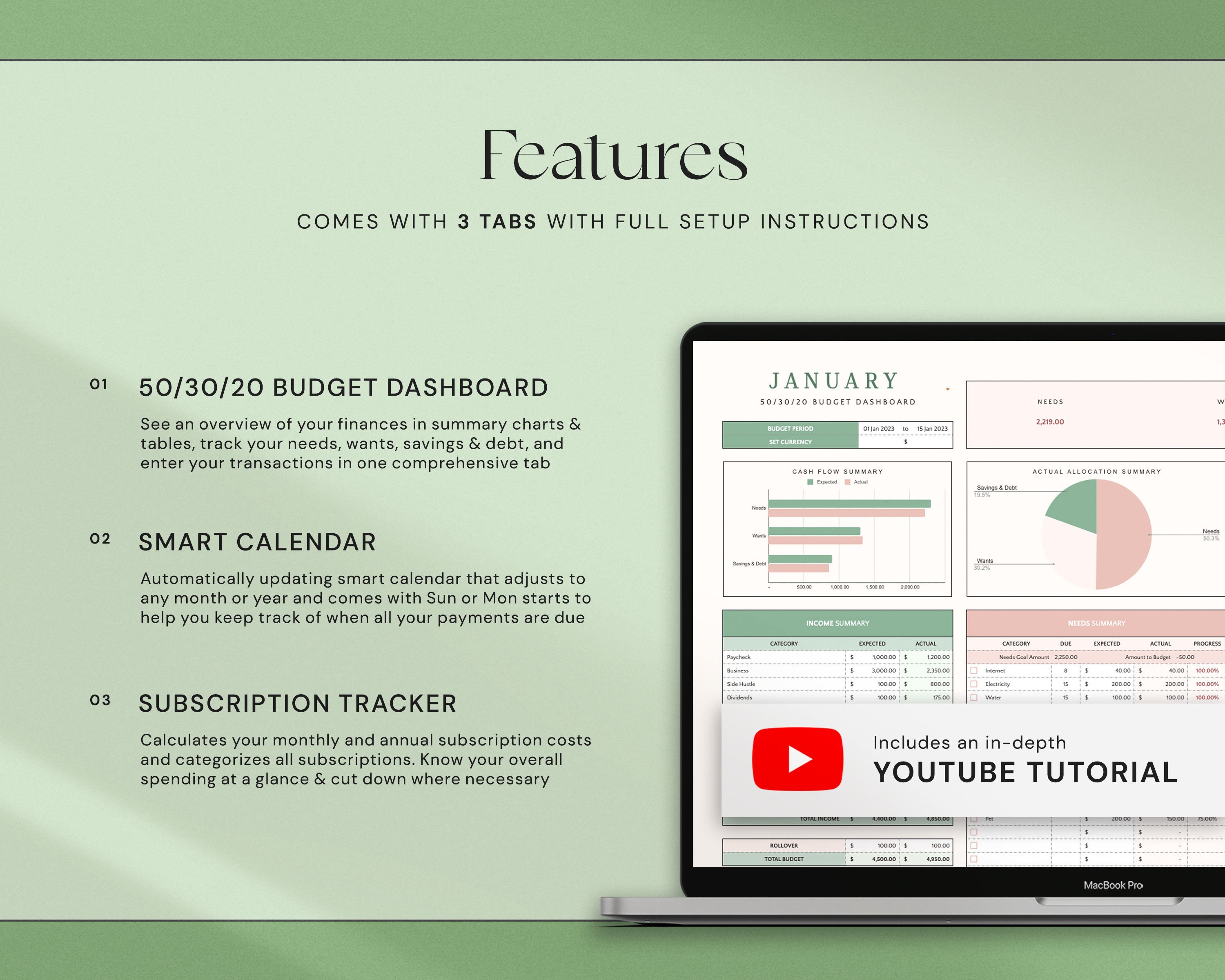 50/30/20 Monthly Budget Spreadsheet Excel Budget Planner Google Sheets ...