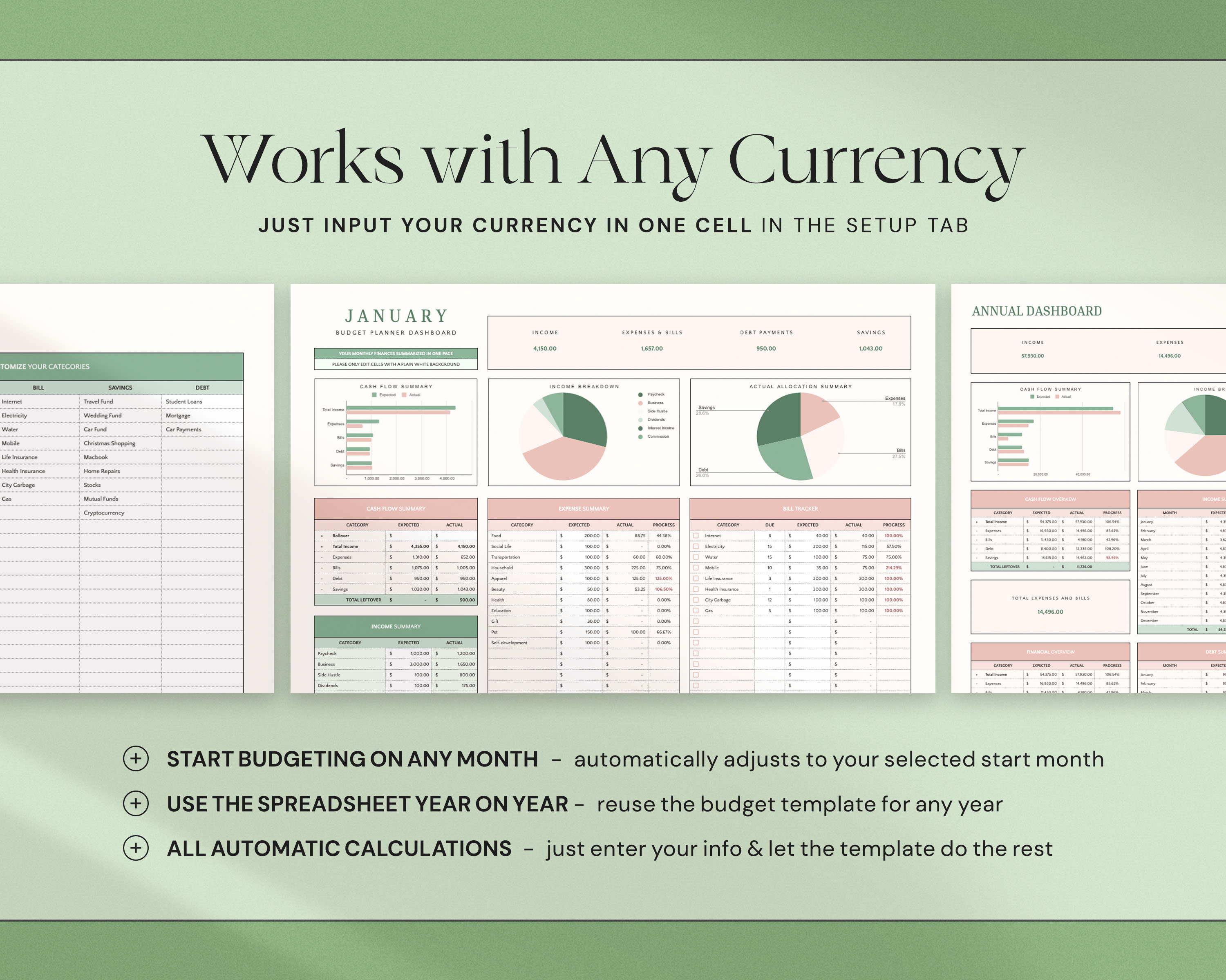 Annual Budget Spreadsheet Google Sheets Budget Planner Excel Monthly ...