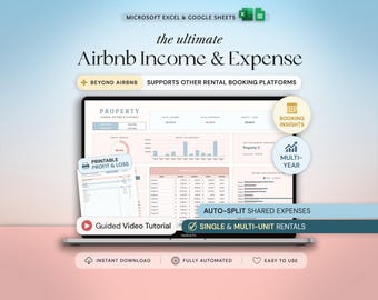 Airbnb Template Income and Expense Spreadsheet Airbnb Host Template Vacation Rental Property Management Vrbo Airbnb Bundle Profit and Loss