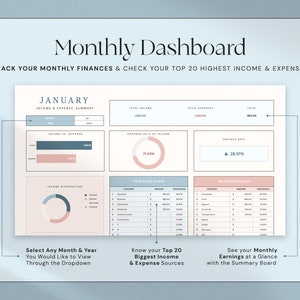 Einnahmen und Ausgaben Tracker Tabelle Persönlicher Haushaltsplaner Excel Tabelle Monatlicher Ausgaben Tracker Google Sheets Vorlage Buch Bild 5