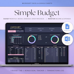 Budget Planner Excel Google Sheets Budget Spreadsheet Monthly Paycheck Budget Tracker Weekly Expense Budgeting Finance Spreadsheet Dark Mode