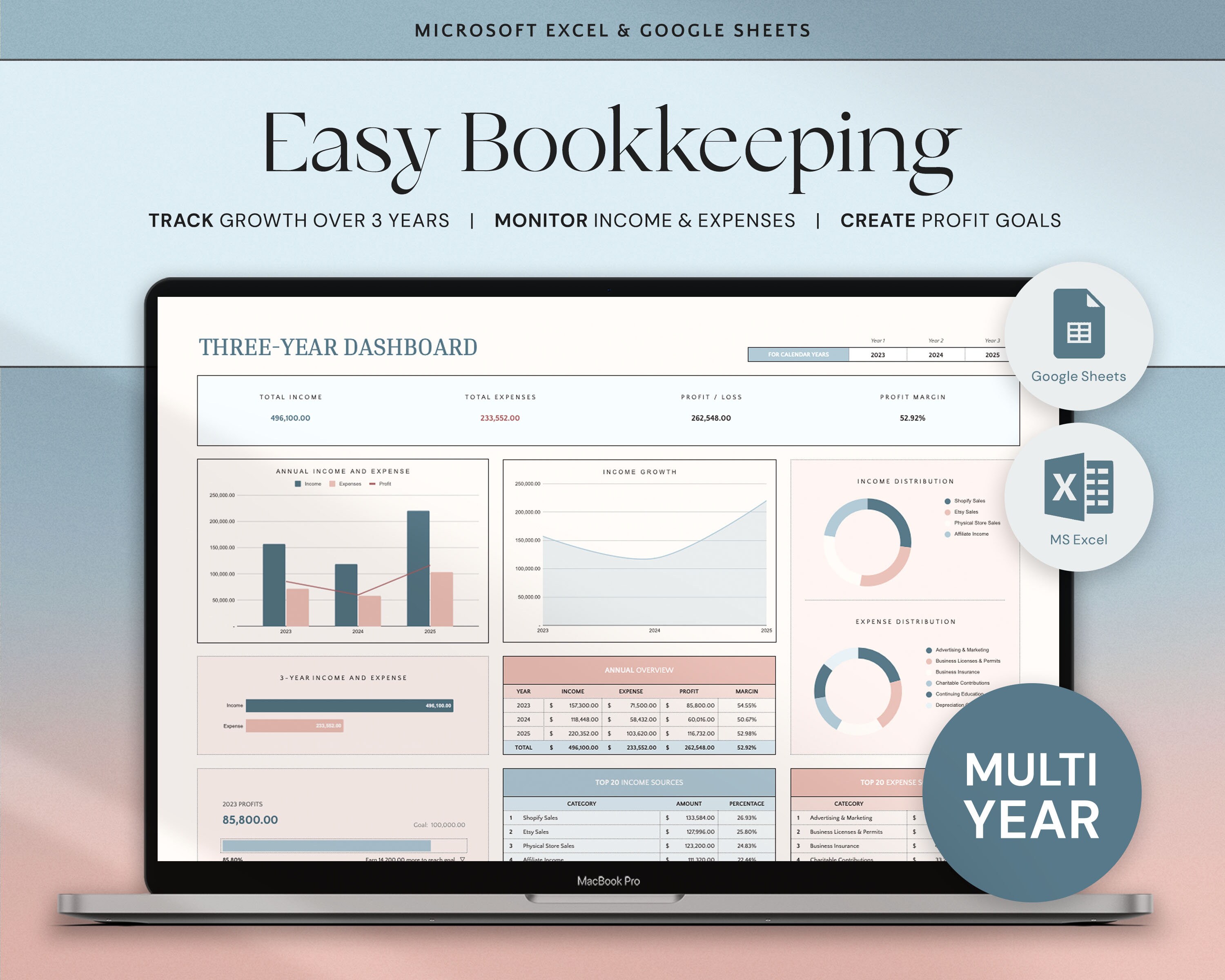 Small Business Bookkeeping Template Excel Bookkeeping - Etsy UK