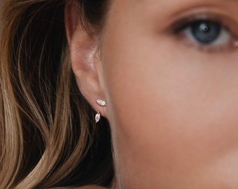 Noma Ear Jacket Lab Diamant Ohrringe 0.40 CTTW Marquise Schnitt Lab Grown Diamant 14k Weissgold Gelbgold Rosegold