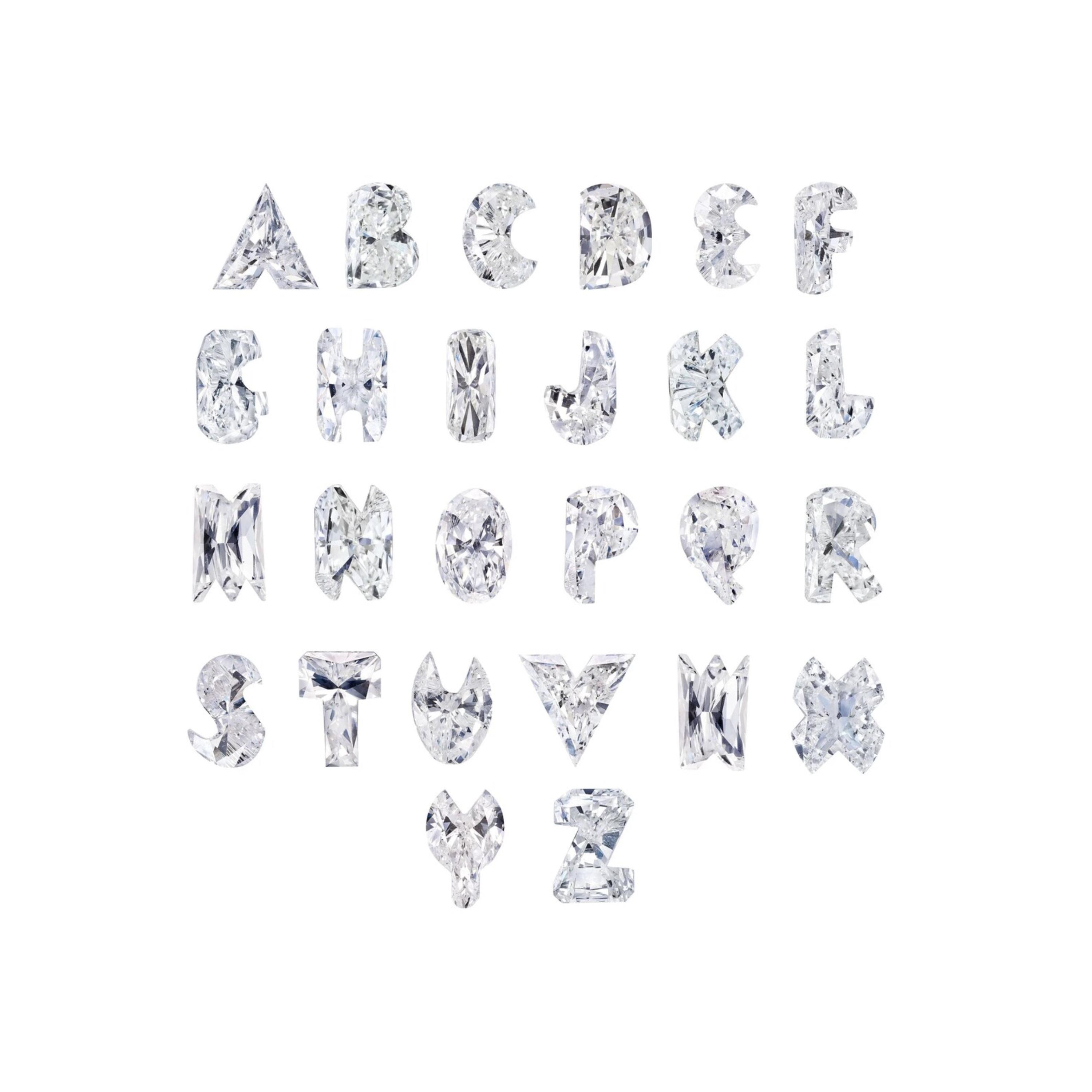 Diamond Letter Natural Alphabet Cut Loose Diamond for Initial Necklace ...