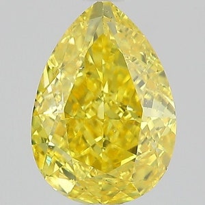 1.23 CT Pear Cut Loose Lab Diamond | Fancy Intense Yellow Color | VS2 Clarity