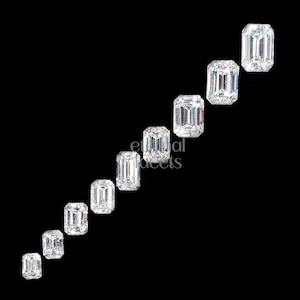 Emerald Cut Lab Diamonds Melee Loose Lab Diamonds HPHT EF Color VS1 Clarity