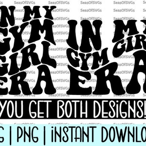 In meiner Gym Girl Ära SVG PNG | Gewellte Buchstaben Retro SVG | Fitness Küken | Fitness-Studio Leben, Fitness-Studio Mädchen geschnitten Datei | Workout-Ära | Cricut Silhouette Download