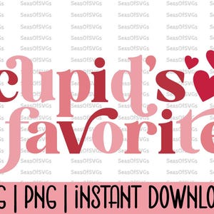 Cupido's Favorite SVG PNG | Dia dos Namorados Retro Svg | Arquivo Cricut Cut, Sublimação, Imprimível, Clipart | Download Digital