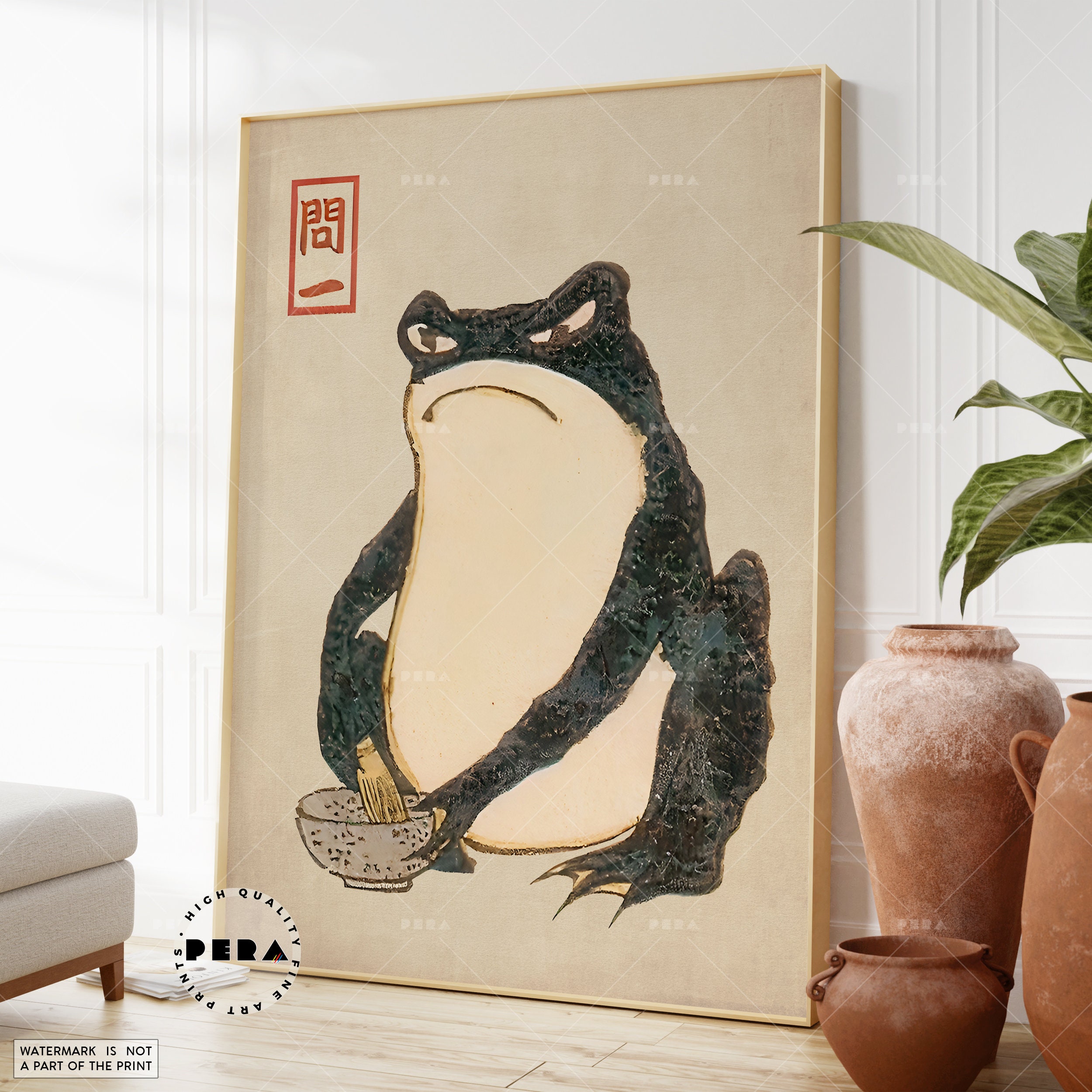 Discover Japanese Art Print, Matsumoto Hoji Poster, Japanese Frog, Japanese Wall Art, Animal Print, Exhibition Poster Und