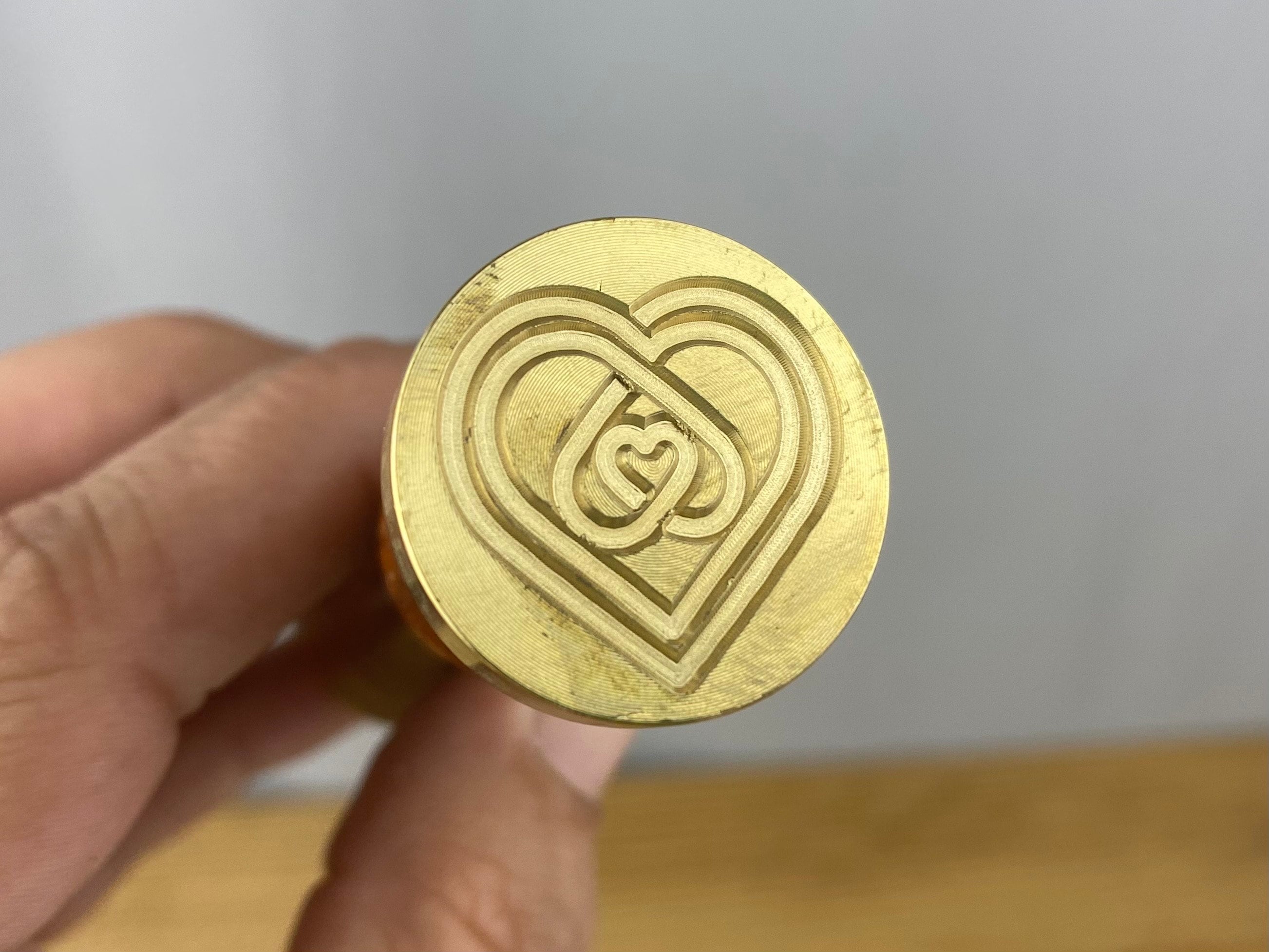 Celtic Heart Wax Seal Stamp with Blush Pink Wood Handle #3950CD