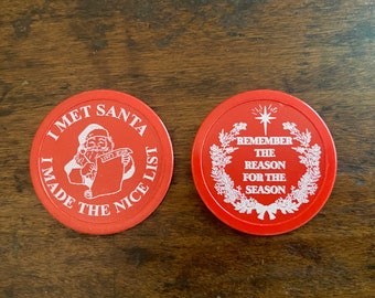 100 Red or Green I Met Santa I Made the Nice List Remember the Reason for the Season Plastic Coins