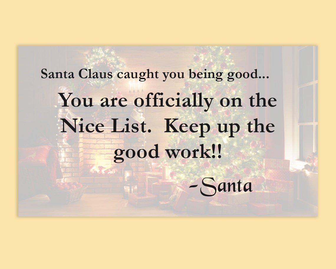 Santa Claus Caught You Being Good Cards Digital Download - Etsy