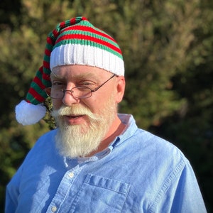 Knitted Santa Hat Green and Red