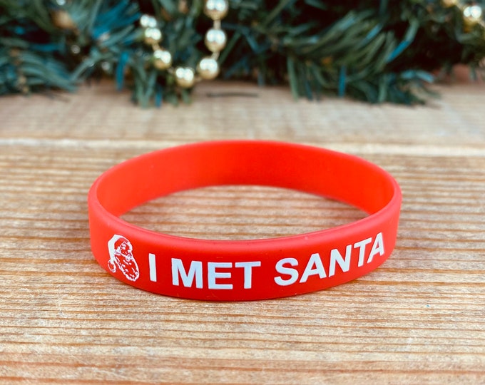 12 I Met Santa I’m Made the Nice List Red Wristband