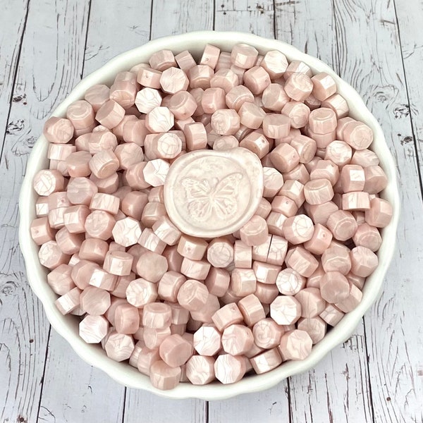 Blush Pink Pearl Wax Beads 50 or 100 Pieces