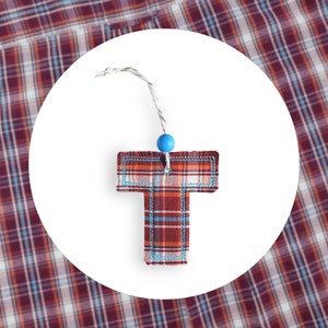 Adornos conmemorativos con letras iniciales hechos de ropa / Regalo de recuerdo con nombre / Paquete de atención para el duelo / Recuerdo personalizado en memoria de un ser querido