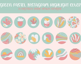 18 Ready-to-Use Soft Pastel Instagram Highlight Covers, Boho Engagement Instagram Highlight Icons