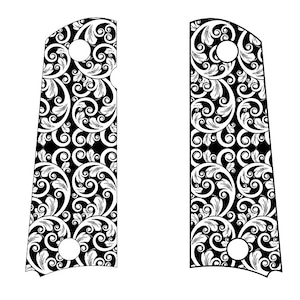 1911 Grips Engraving Scrolls Laser SVG Ai