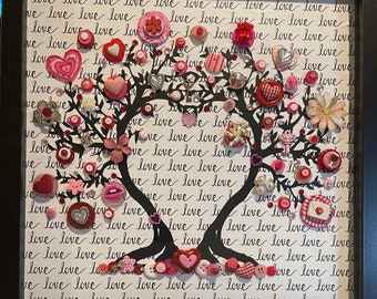 Heart Tree Button Art