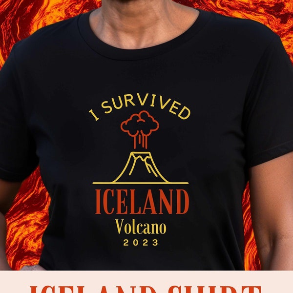 Iceland Volcano Souvenir Shirt Gifts | Icelandic Vacation Shirt Gift | Keepsake T-shirts for Him or Her | Reykjavik Volcanic Lava Eruption