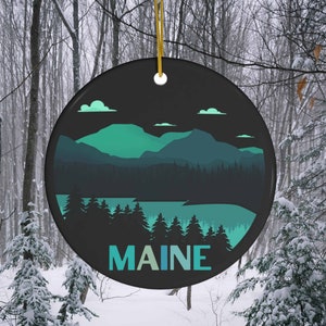 Maine Ornament of Maine Mountains | Christmas Ornaments | Maine Gifts - Souvenirs | New England Travel Gift