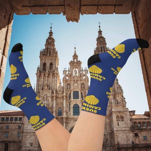 Buen Camino Socks Gift | Sustainable Hiking Stockings Gifts - Santiago de Compostela or Portugues Hike in Spain & Portugal