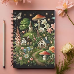 Fairy Village Mushroom Notebook: Cottagecore Journal, Enchanted Forest