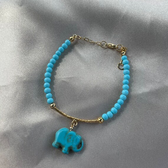 Blue elephant bracelet sale