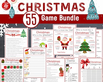 Christmas Game Bundle, Christmas Party Printable Games, Christmas Party Family Game, Christmas Trivia, Christmas Game for Kids and Adults