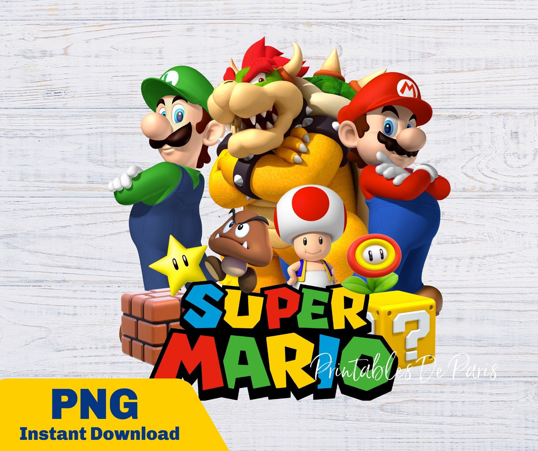 Bowser Head Png, Mario Characters Png, Super Mario Png, Cartoon Png Digital  File