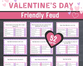 Valentine's Day Friendly Feud Game, Valentine's Party Game, Printable Galentine's Day Friendly Feud Game, Valentine's Trivia Game